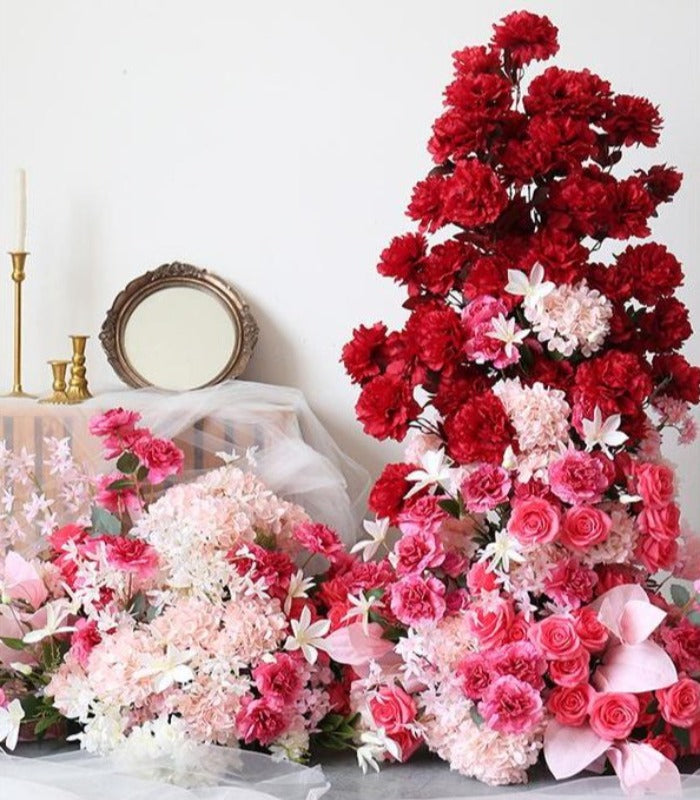 Red Pink Peony Hydrangea Artificial Flower Wedding Party Birthday Backdrop Decor CH9726-10