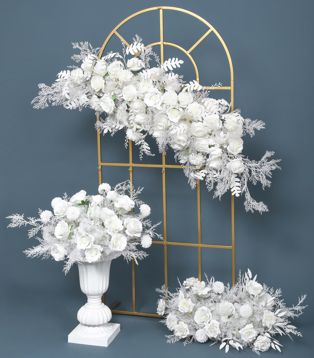 White Hydrangea Rose Artificial Flower Wedding Party Birthday Backdrop Decor CH1016-1