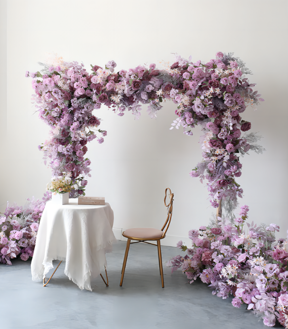 Purple Hydrangea Rose Artificial Flower Arrangement Row Wedding Party Birthday Backdrop Decor CH5399