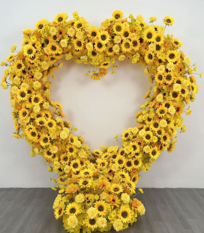 40cm Yellow Artificial Flower Rose & Heart Arch Wedding Party Birthday Backdrop Decor CH4728