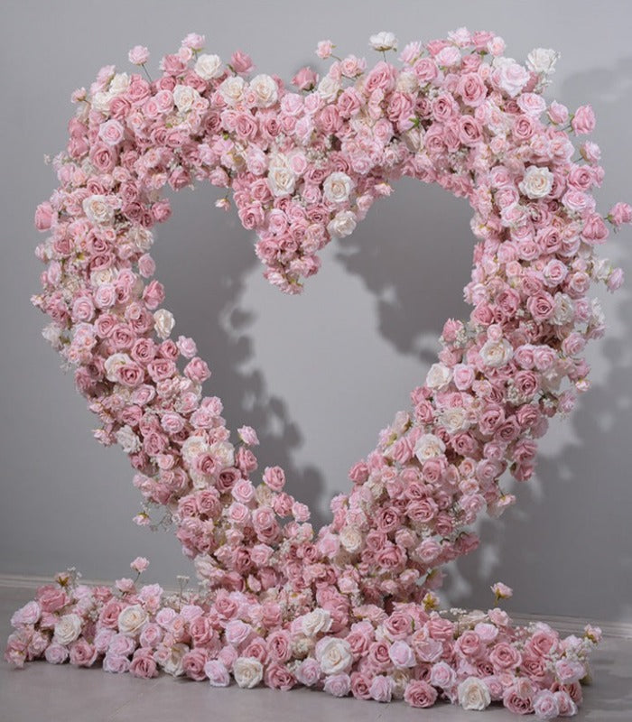45cm Pink Artificial Flower Rose Peony & Heart Arch Wedding Party Birthday Backdrop Decor CH4955