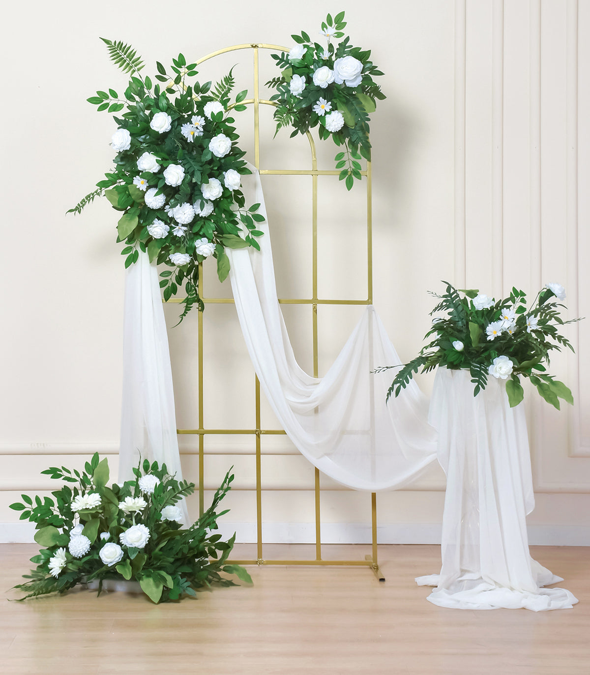 White Green Daisy Rose Artificial Flower Wedding Party Birthday Backdrop Decor CH1100