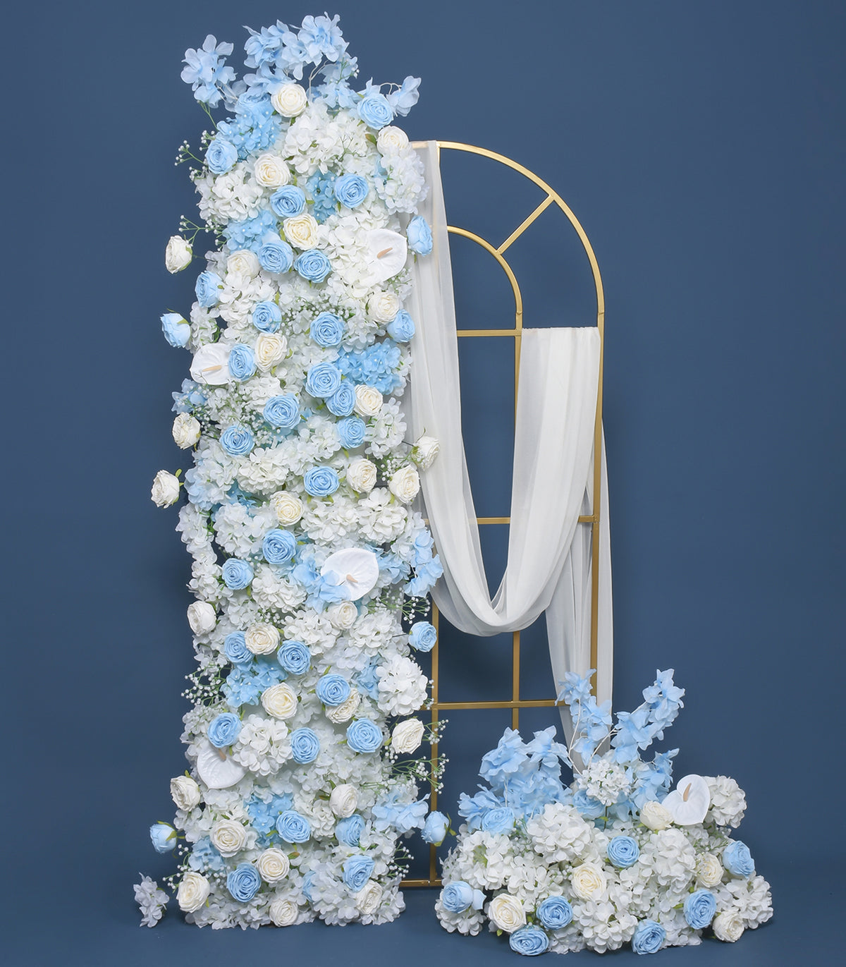 White Blue Hydrangea Rose Artificial Flower Wedding Party Birthday Backdrop Decor CH1085