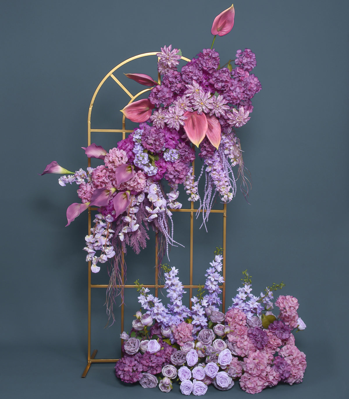 Purple Calla lily Rose Artificial Flower Wedding Party Birthday Backdrop Decor CH1020
