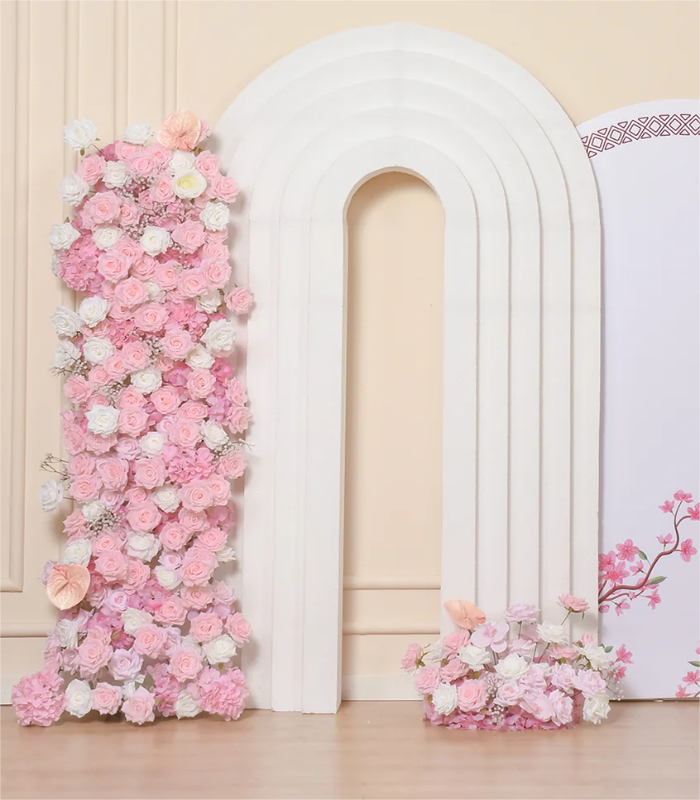 Pink White Anthurium Rose Artificial Flower Wedding Party Birthday Backdrop Decor CH1039