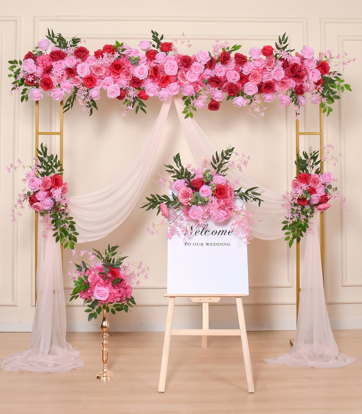 Pink Hydrangea Rose Artificial Flower Wedding Party Birthday Backdrop Decor CH1077