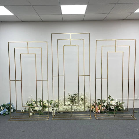 Gold Plated  Party Stand Flower Stand Wedding Arch Party Birthday Backdrop HJ5202