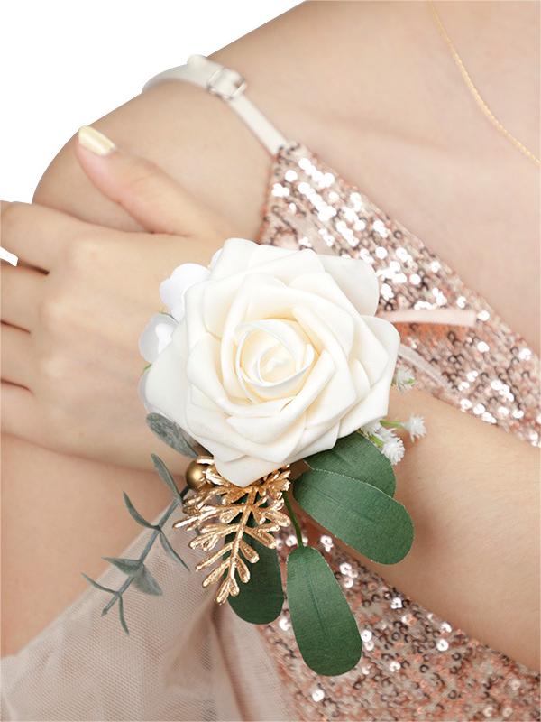 Champagne Artificial Flower Wedding Bridal Bouquets LS0015