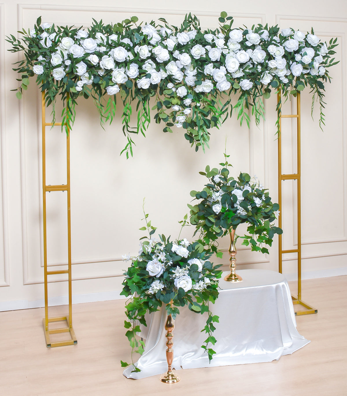 White Green Rose Artificial Flower Wedding Party Birthday Backdrop Decor CH1053