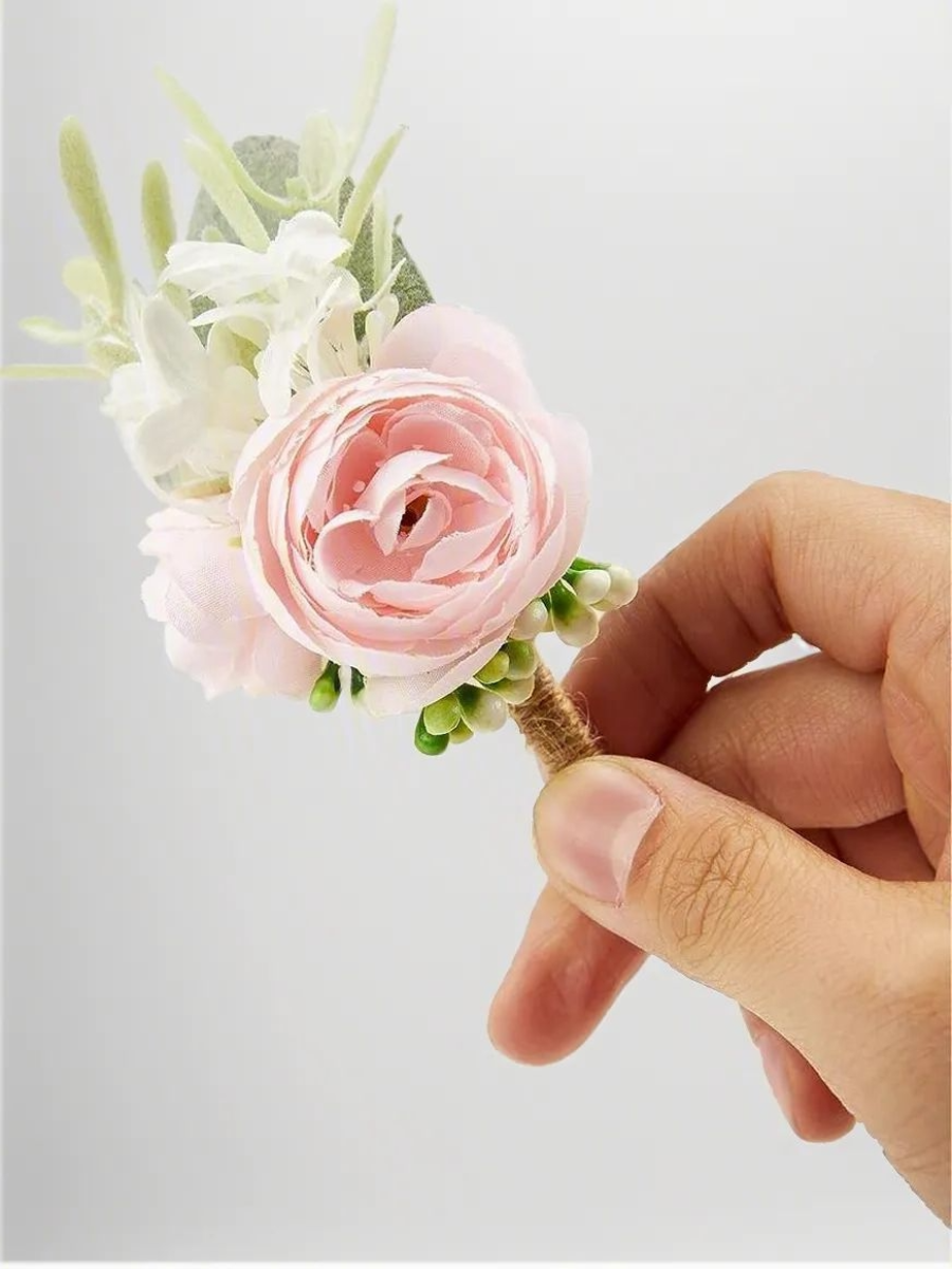 Light Pink Artificial Flower Wedding Boutonnieres LH2019