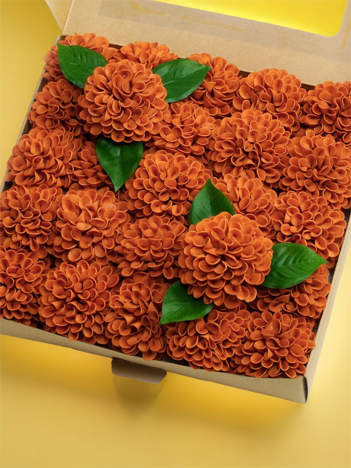Orange Fake Floral Artificial Flowers DIY Wedding Bouquet Box Set HH1339