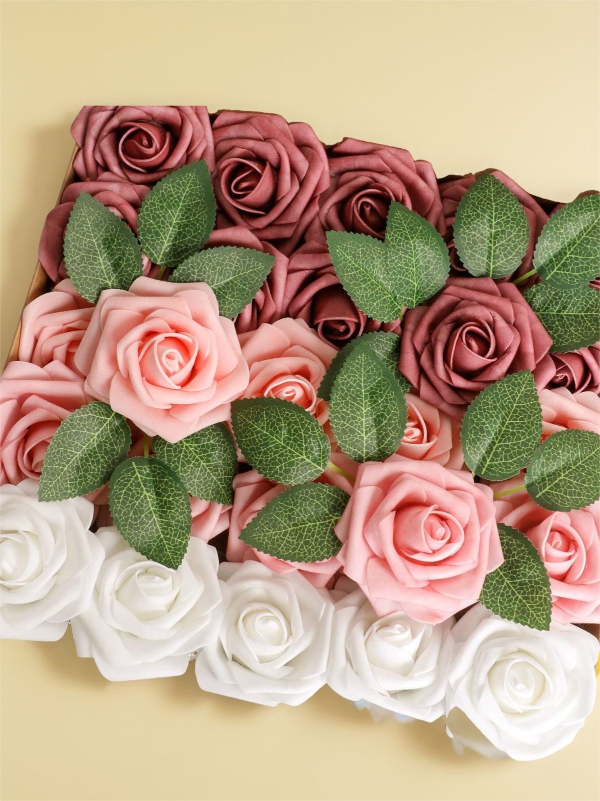 Dusty Rose Fake Floral Artificial Flowers DIY Wedding Bouquet Box Set HH1017