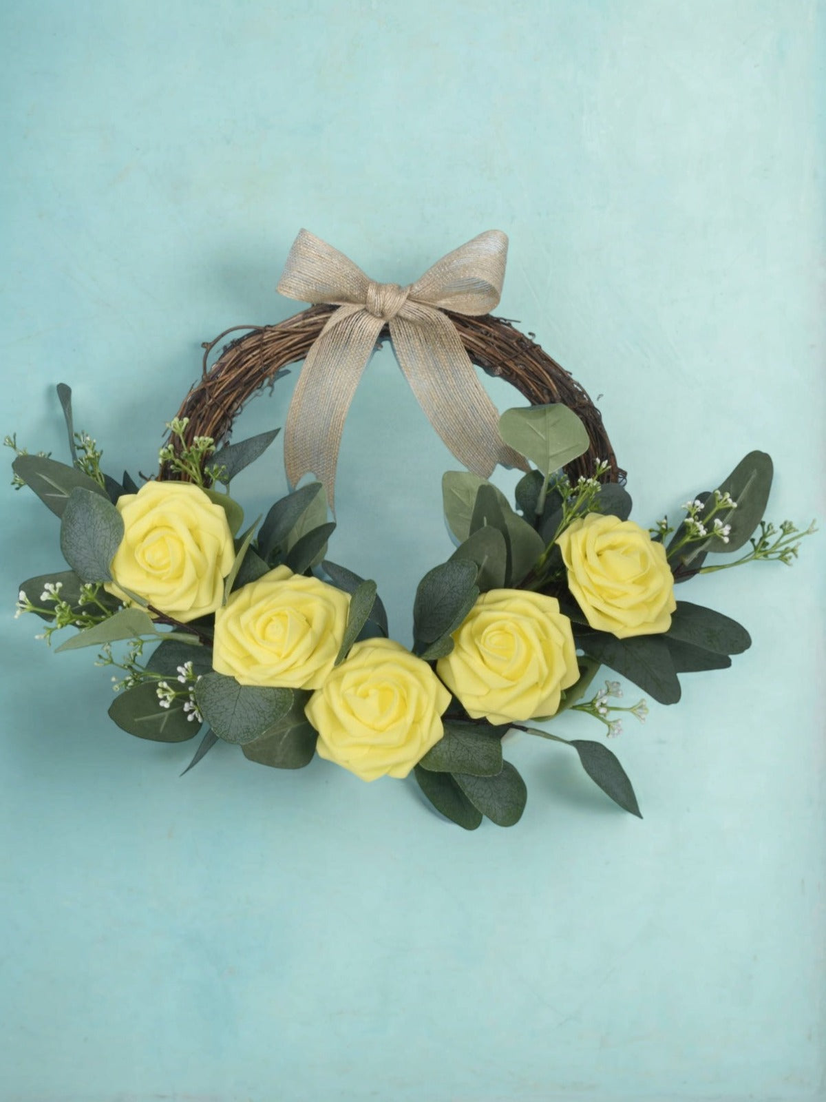 Yellow Fake Floral Artificial Flowers DIY Wedding Bouquet Box Set HH1021