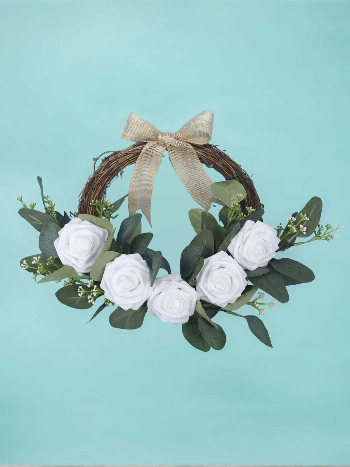 White Fake Floral Artificial Flowers DIY Wedding Bouquet Box Set HH1019