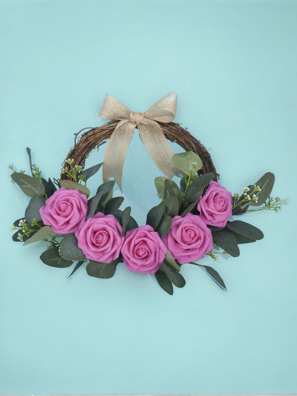 Magenta Fake Floral Artificial Flowers DIY Wedding Bouquet Box Set HH1015-1