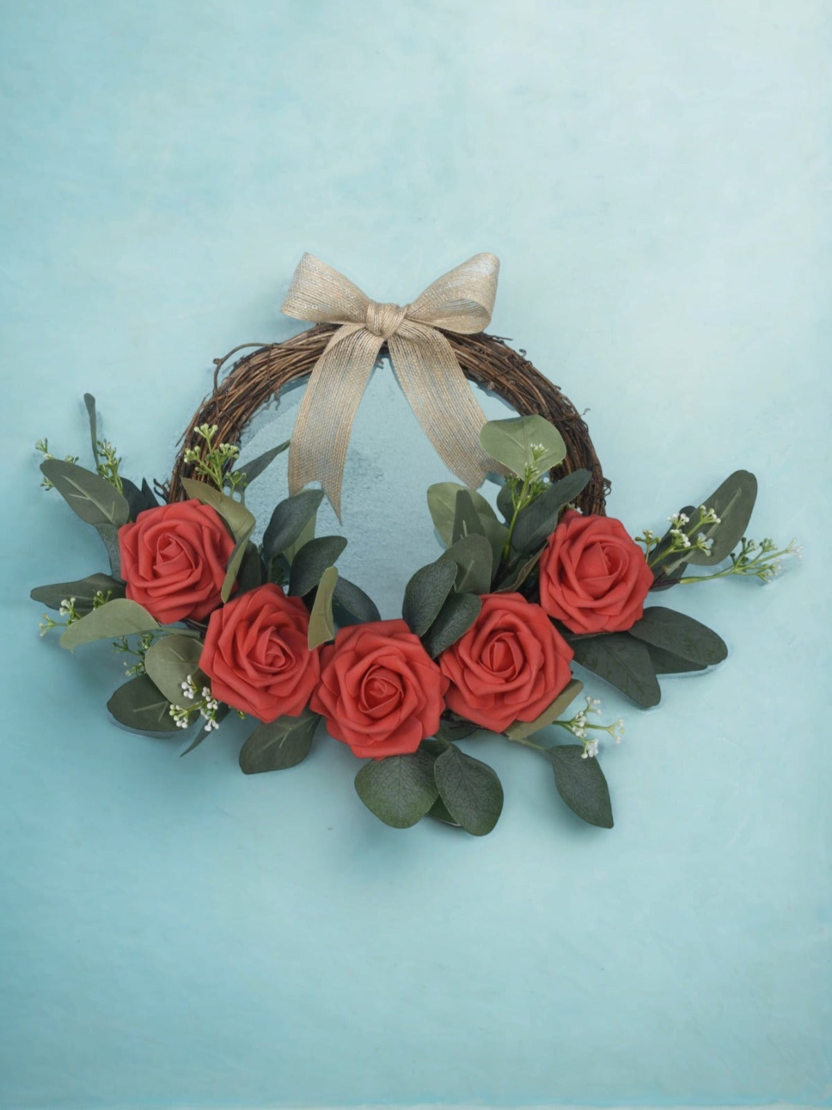 Red Fake Floral Artificial Flowers DIY Wedding Bouquet Box Set HH1060