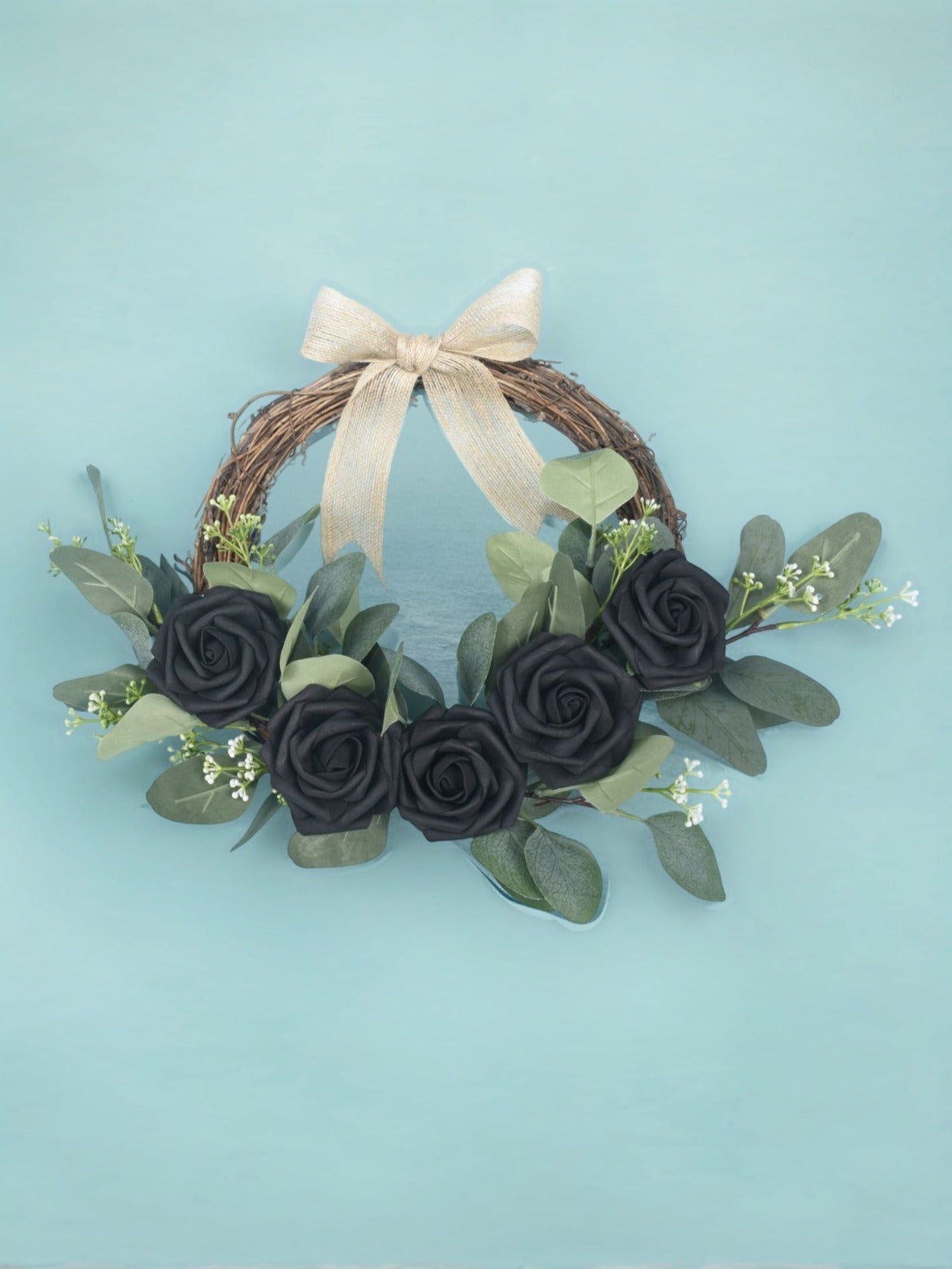 Black Fake Floral Artificial Flowers DIY Wedding Bouquet Box Set HH1001