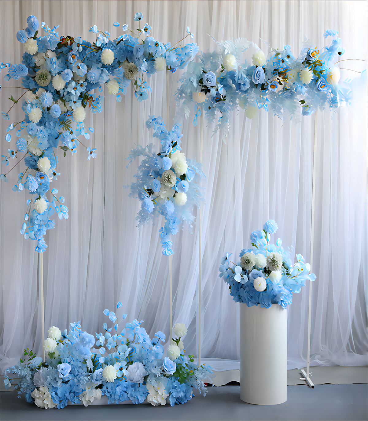 Light Blue Camellia Hydrangea Artificial Flower Wedding Party Birthday Backdrop Decor CH9155-1