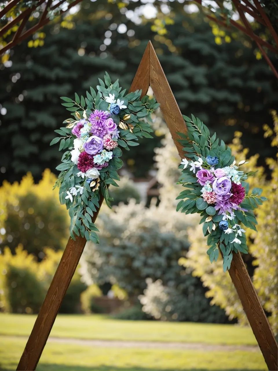 Violet Entryway Decor Wedding Artificial Arch Flowers Swag Kit XG2067