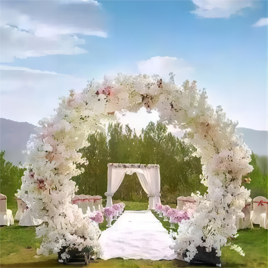 White Iron Party Stand Flower Stand Wedding Arch Party Birthday Backdrop HJ8024
