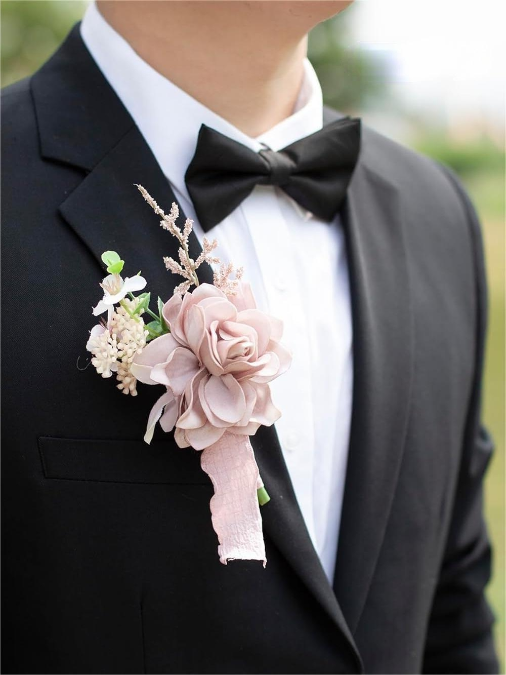 Dusty Pink Artificial Flower Wedding Boutonnieres LH2052
