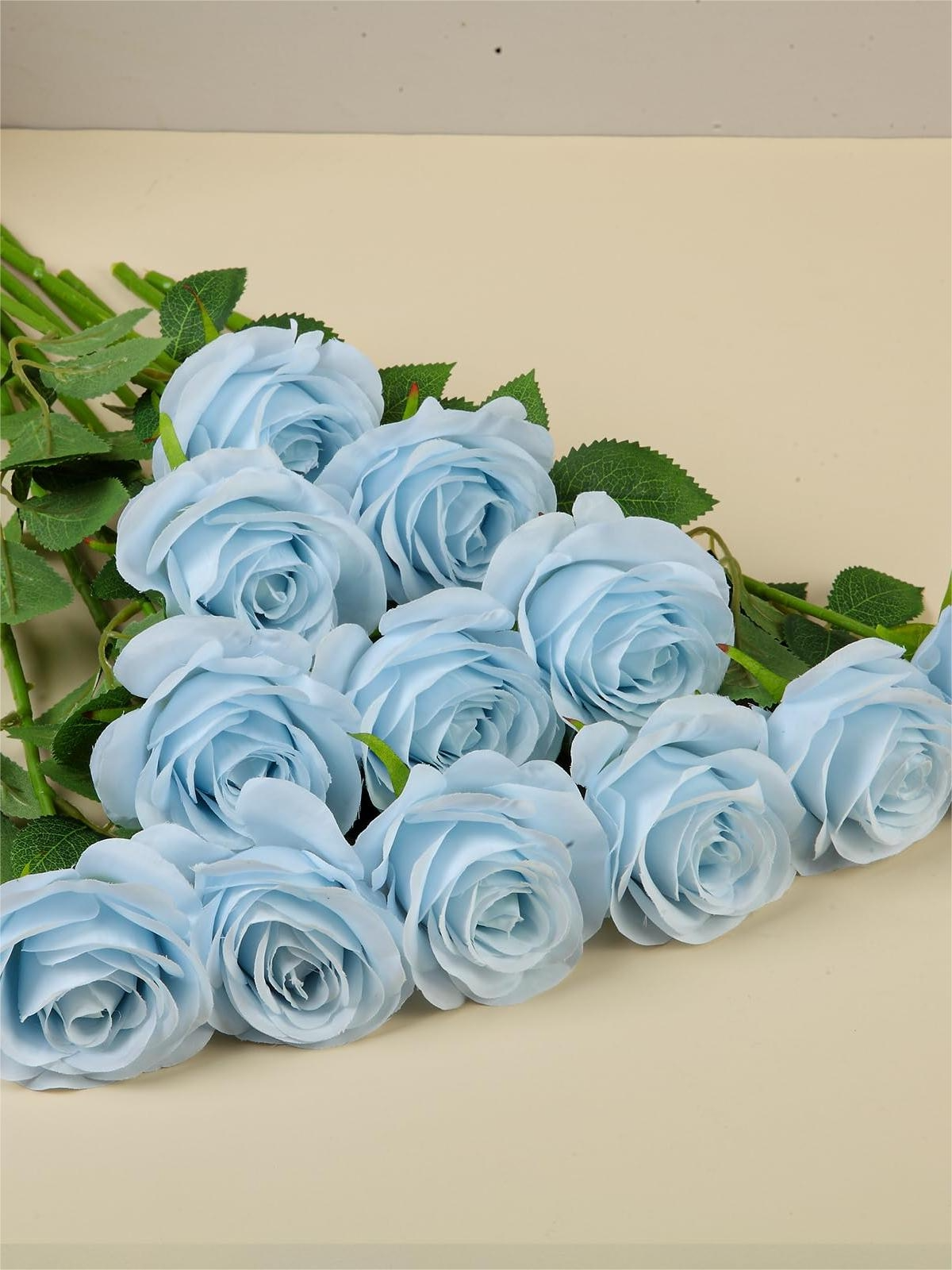 Gray Blue Artificial Rose Flowers With Long Stems Wedding Bouquet Centerpieces Decorations HH8025