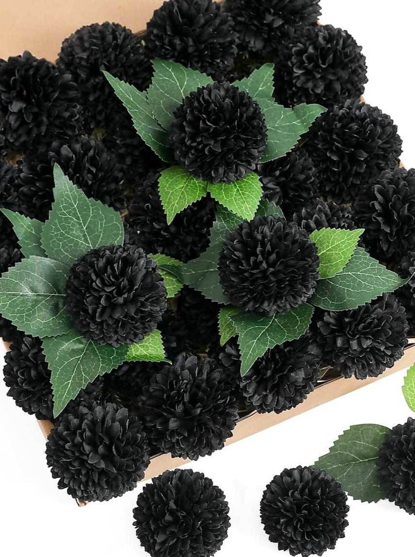 Black Fake Floral Artificial Flowers DIY Wedding Bouquet Box Set HH1331