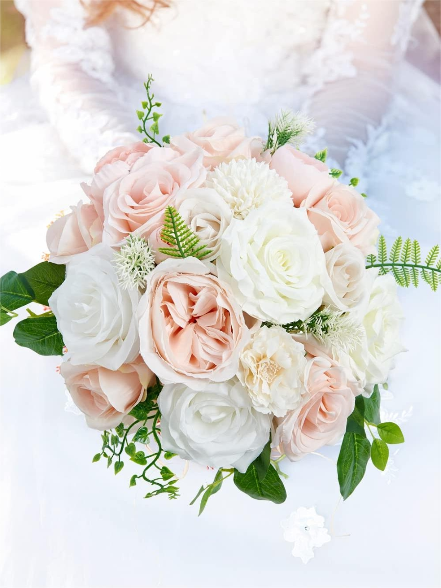 Pink Fake Floral Artificial Flowers DIY Wedding Bouquet Box Set HH8015
