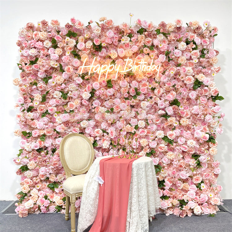 3D Artificial Flower Wall Arrangement Wedding Party Birthday Backdrop Decor HQ3873