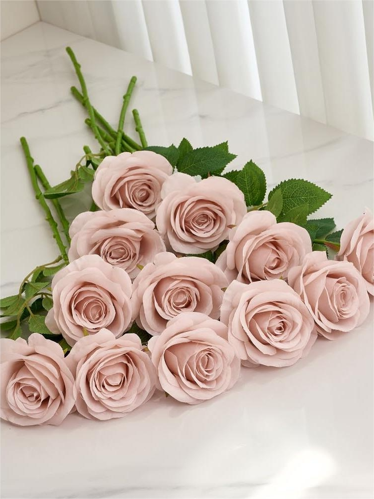 Dust Rose Artificial Rose Flowers With Long Stems Wedding Bouquet Centerpieces Decorations HH8034