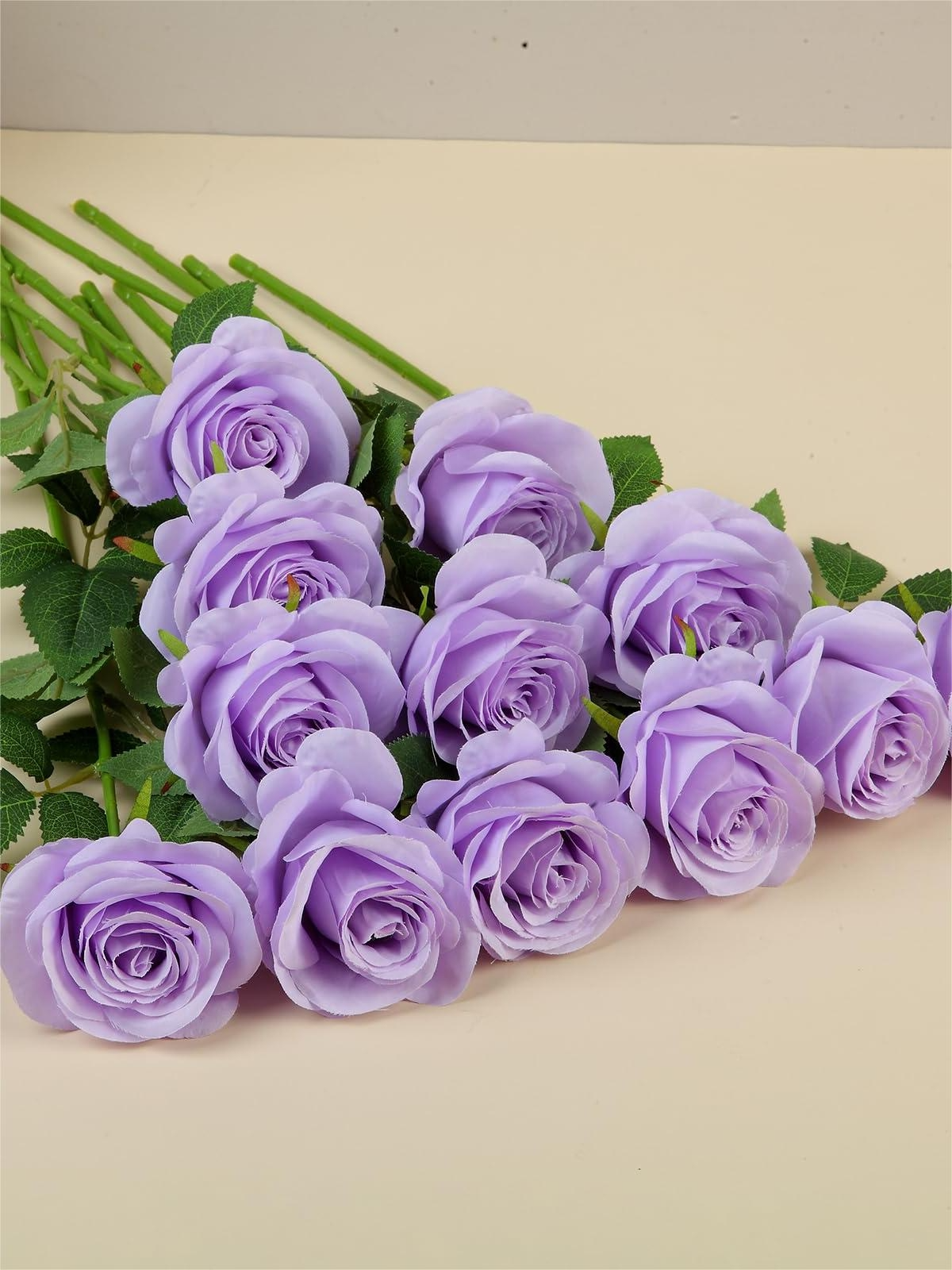 Lilac Artificial Rose Flowers With Long Stems Wedding Bouquet Centerpieces Decorations HH8038