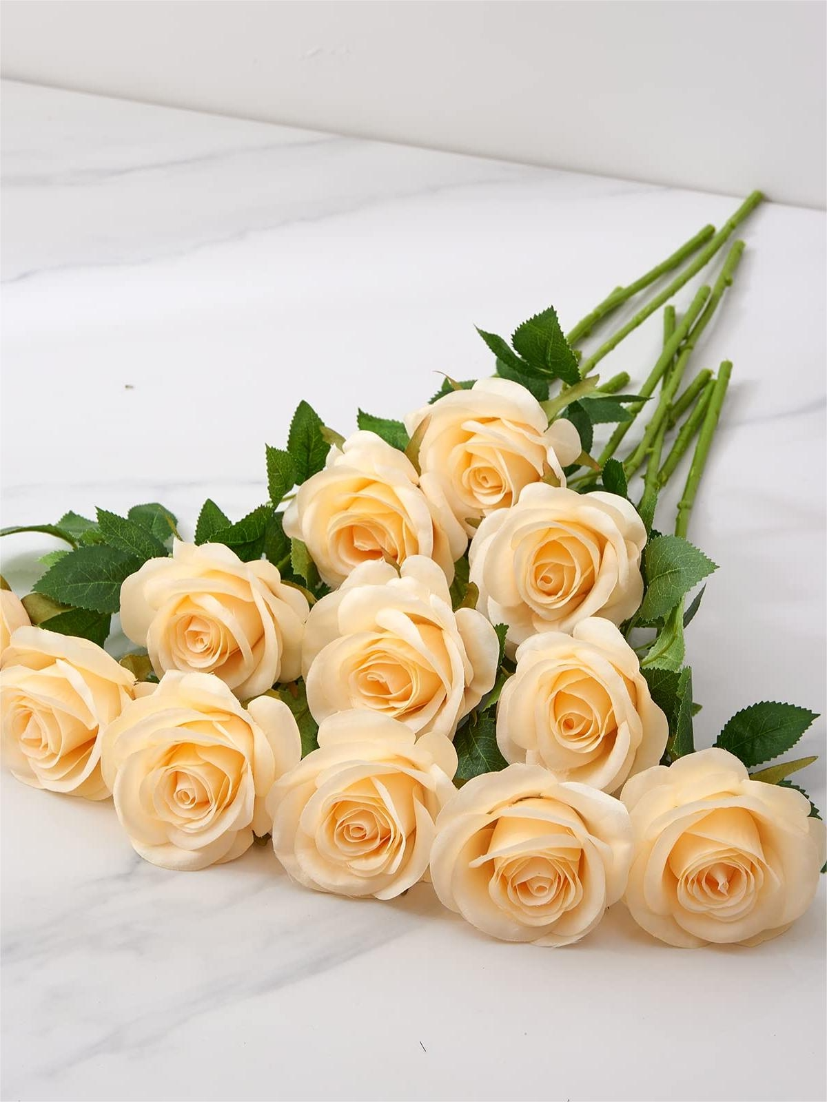 Light Orange Artificial Rose Flowers With Long Stems Wedding Bouquet Centerpieces Decorations HH8040