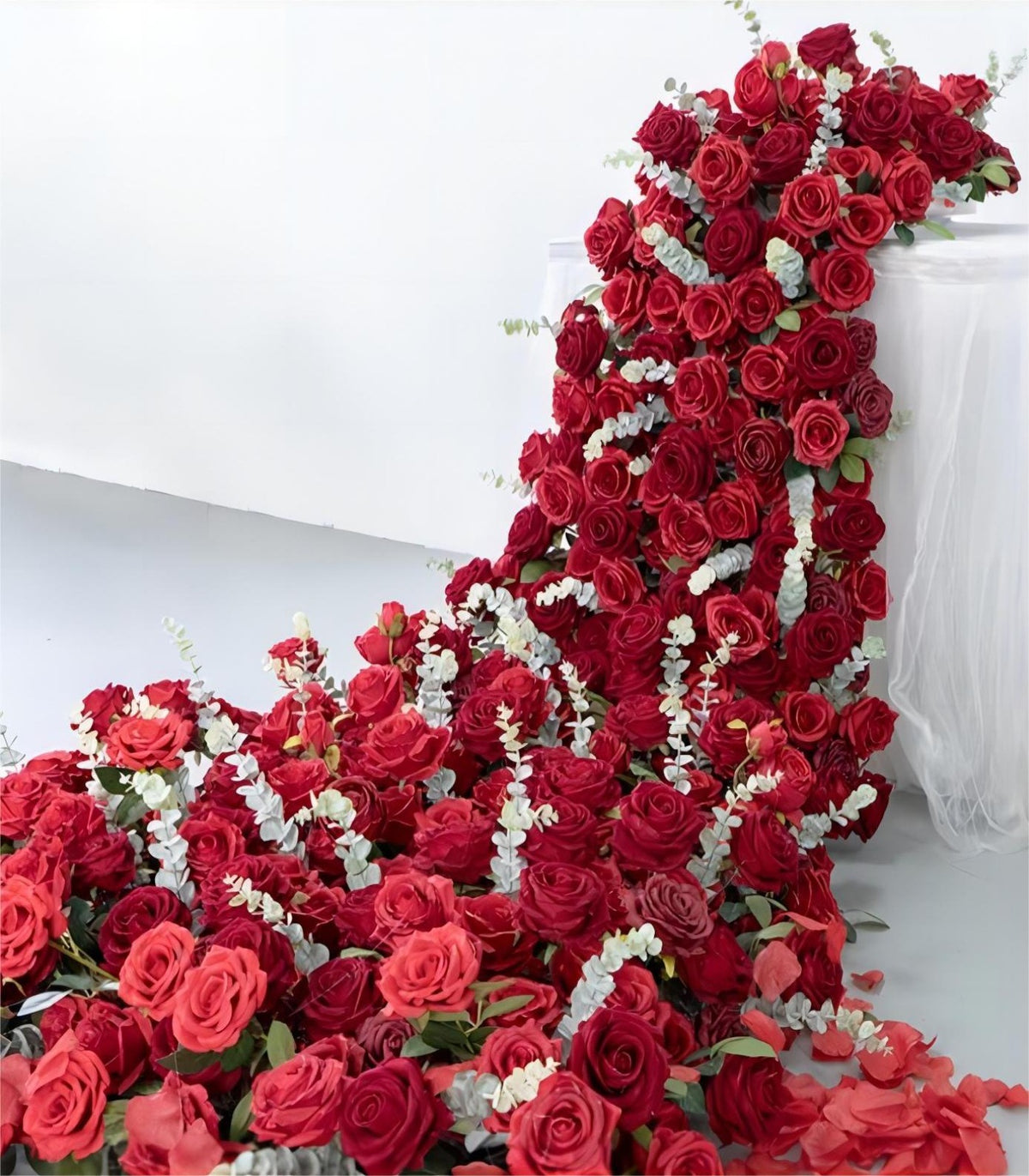 2.5*1.5m Red Artificial Flower Rose Wedding Party Birthday Backdrop Decor CH9314-39