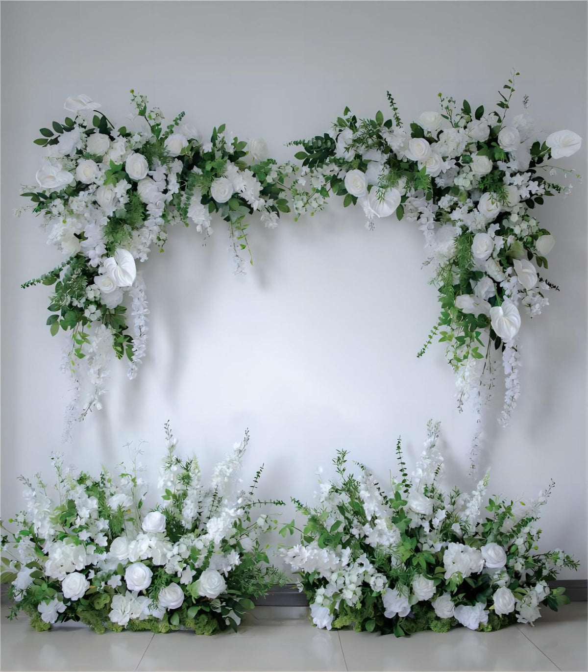 White Green Orchid Rose Artificial Flower Wedding Party Birthday Backdrop Decor CH93149