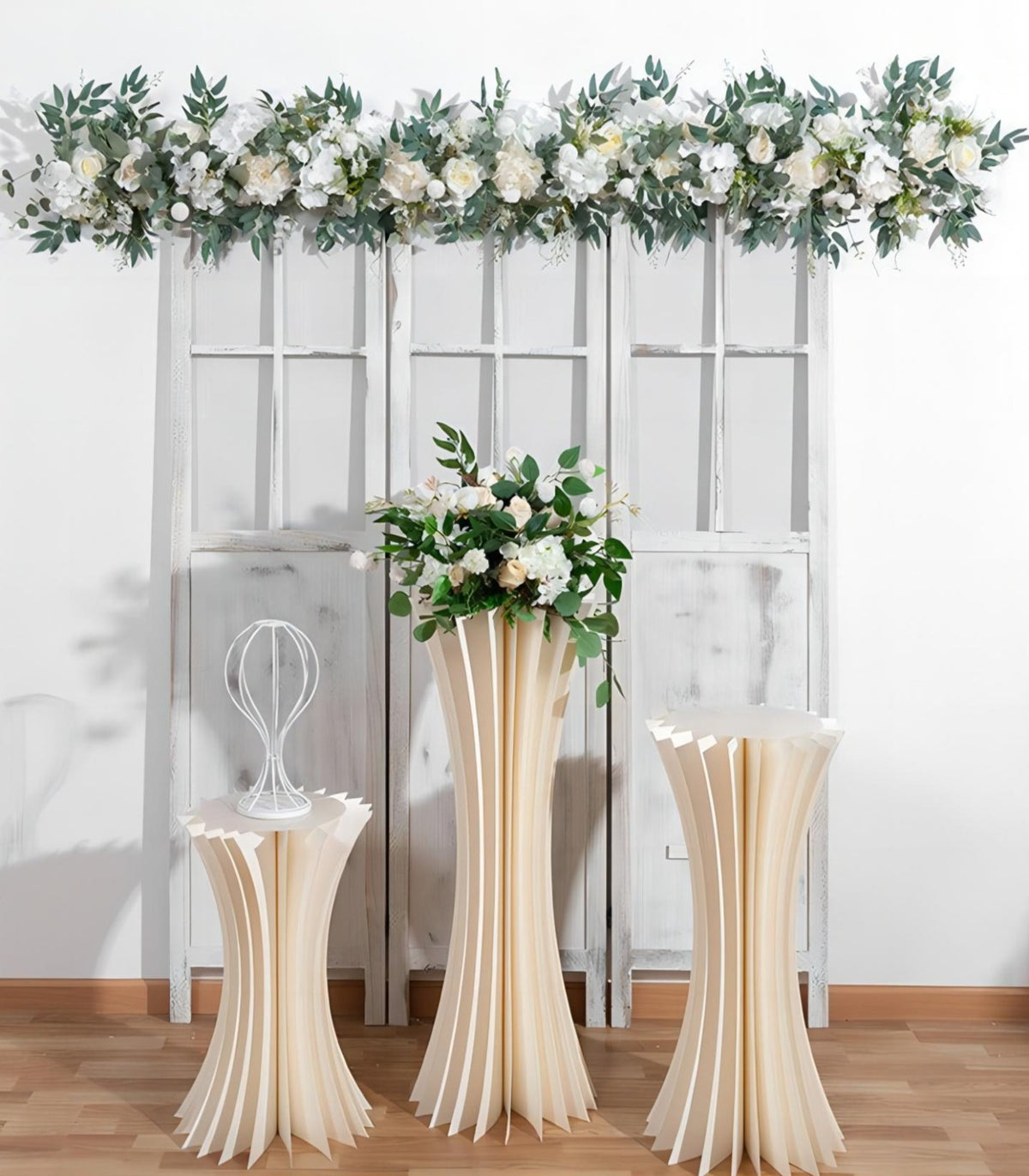 35*200cm Sage White Hydrangea Rose Artificial Flower Wedding Party Birthday Backdrop Decor CH9279-1