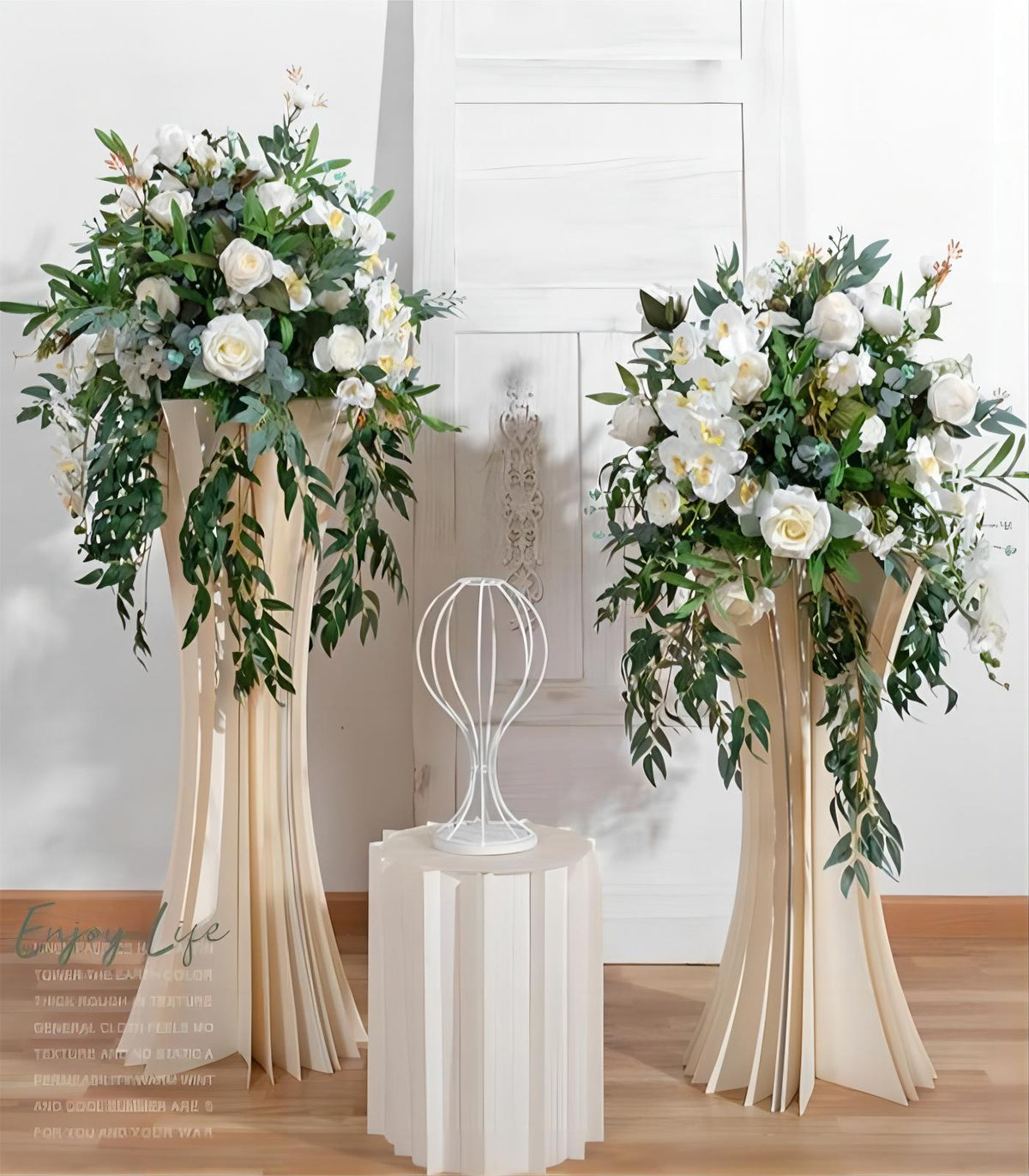 90cm White Green Phalaenopsis Rose Artificial Flower Wedding Party Birthday Backdrop Decor CH9321