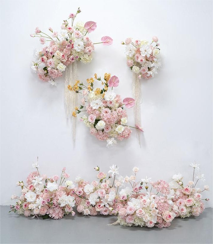 Pink Rose Hydrangea Anthurium Artificial Flower Wedding Party Birthday Backdrop Decor CH4102