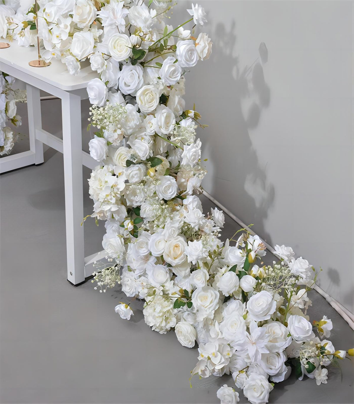 200*40cm Ivory Rose Artificial Flower Wedding Party Birthday Backdrop Decor CH9335-6