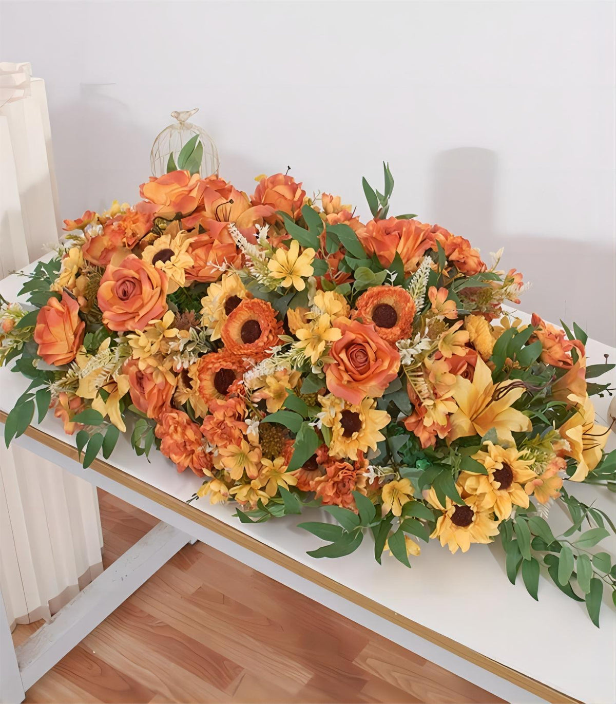 55*110cm Orange Sunflower Lily Artificial Flower Wedding Party Birthday Backdrop Decor CH9296-1
