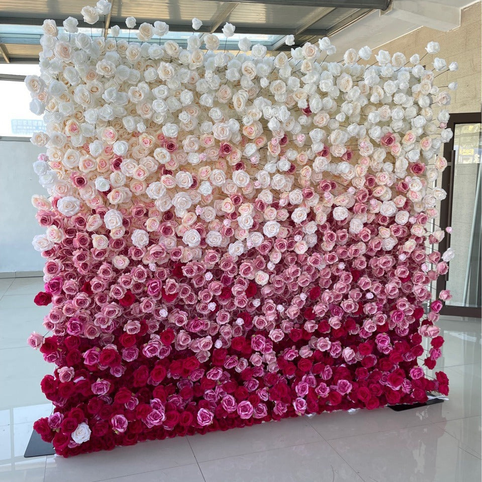 3D Artificial Flower Wall Arrangement Wedding Party Birthday Backdrop Decor HQ3995