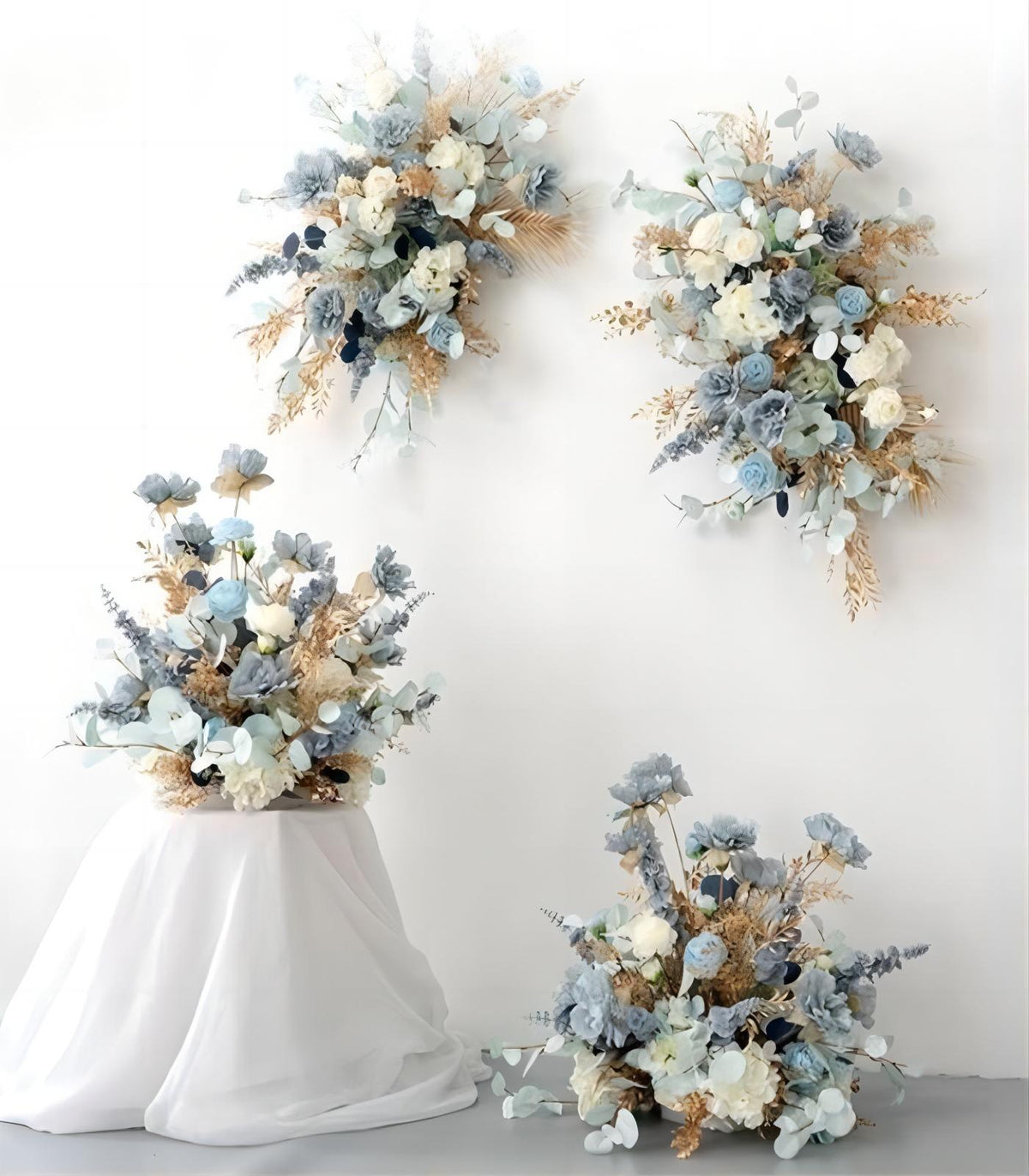 Dust Blue Hydrangea Rose Artificial Flower Wedding Party Birthday Backdrop Decor CH9695