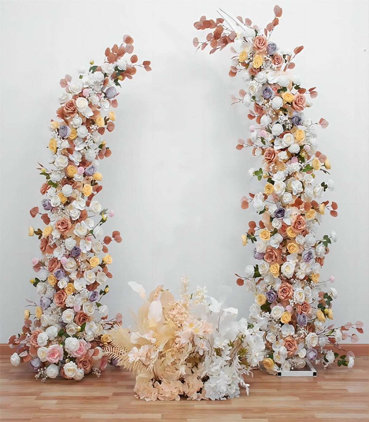 Horn Arch Brown Rose Phalaenopsis Artificial Flower Rose Peony Wedding Party Birthday Backdrop Decor CH9131-2