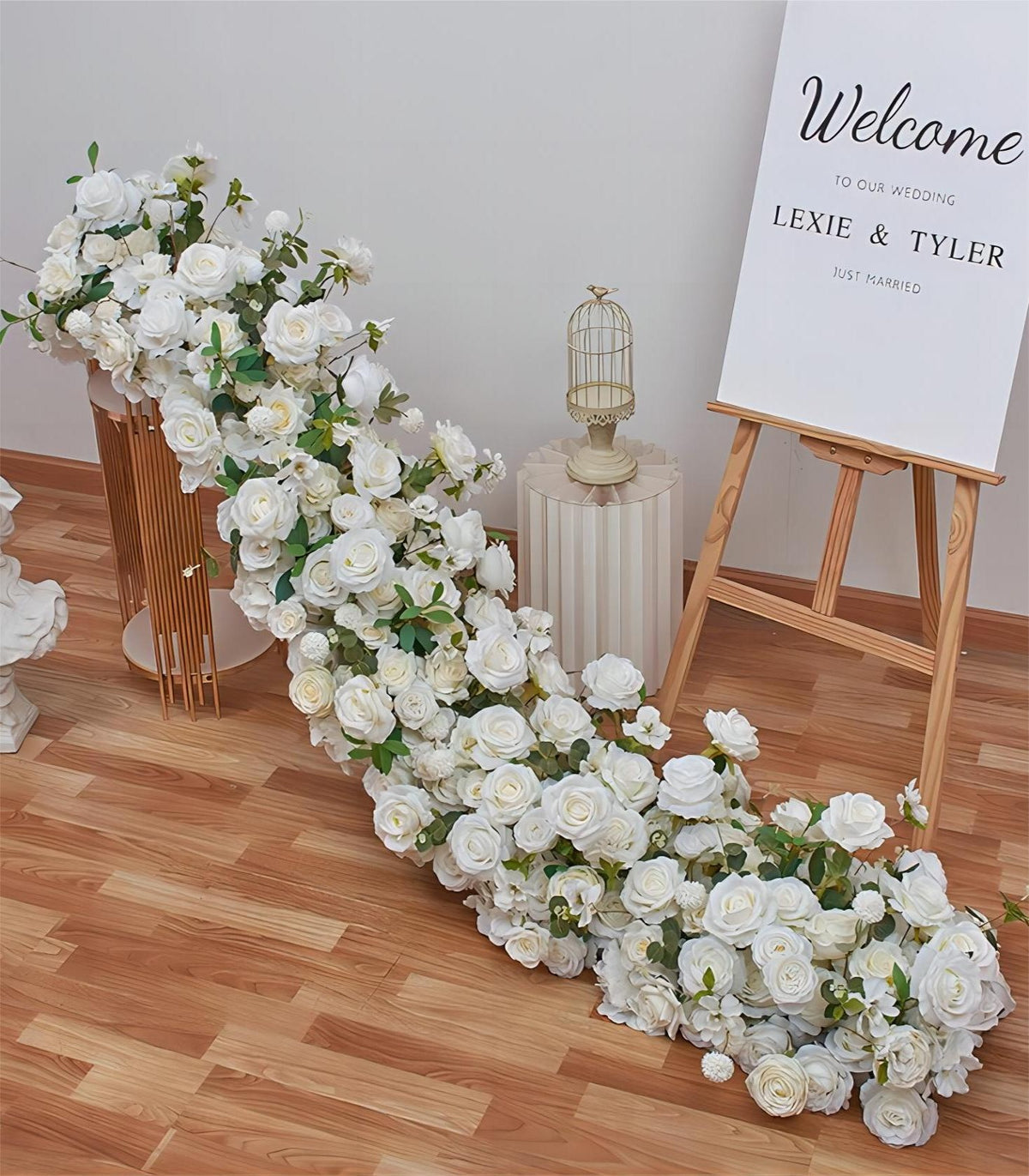 White Hydrangea Rose Artificial Flower Wedding Party Birthday Backdrop Decor CH7702