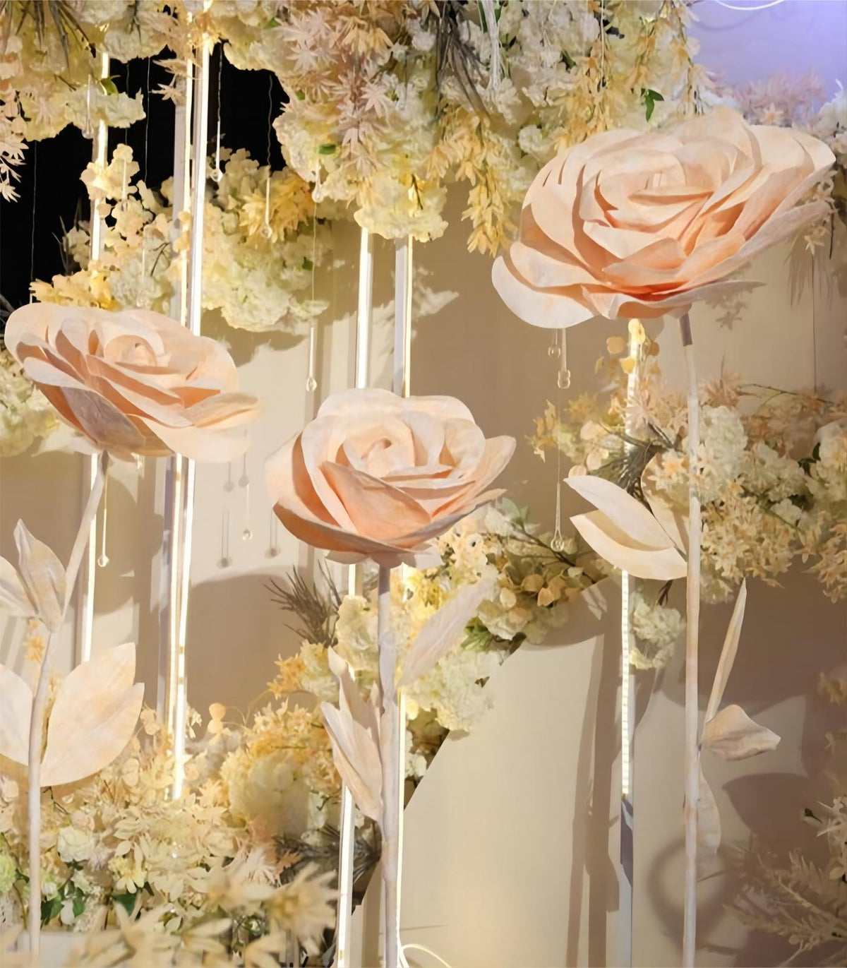 Champagne Rose Artificial Flower Wedding Party Birthday Backdrop Decor CH9184