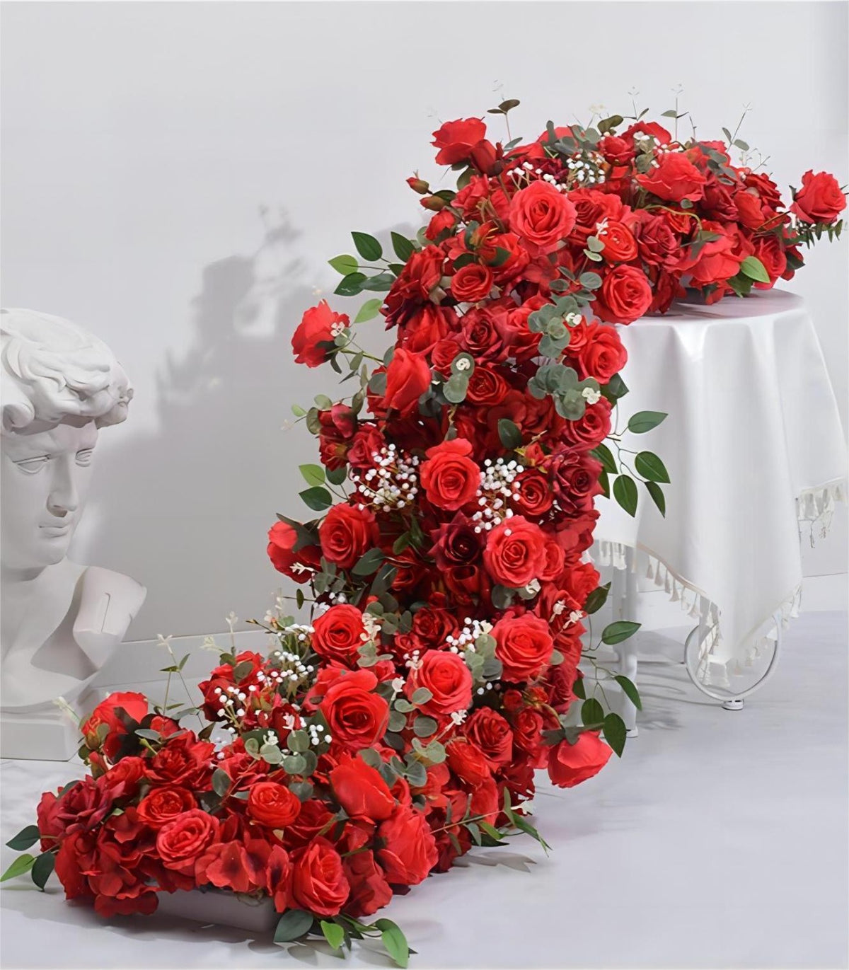 45*200cm Red Rose Artificial Flower Wedding Party Birthday Backdrop Decor CH9313-11