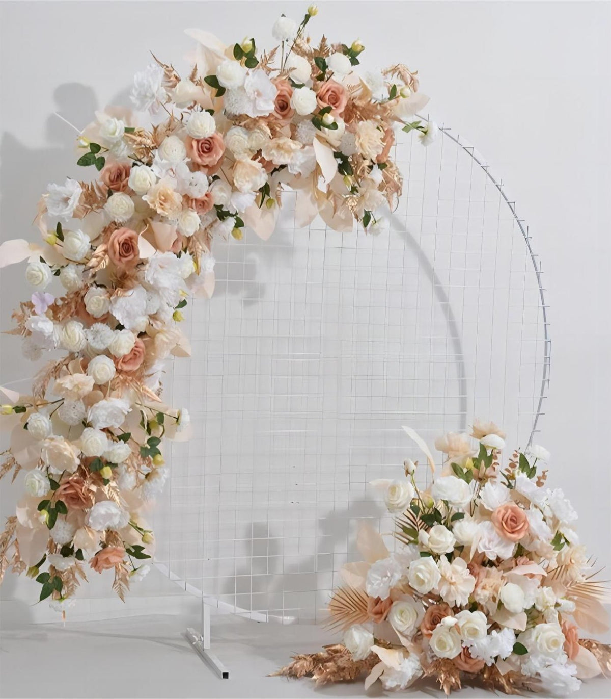 White Brown Peony Hydrangea Artificial Flower Wedding Party Birthday Backdrop Decor CH9314