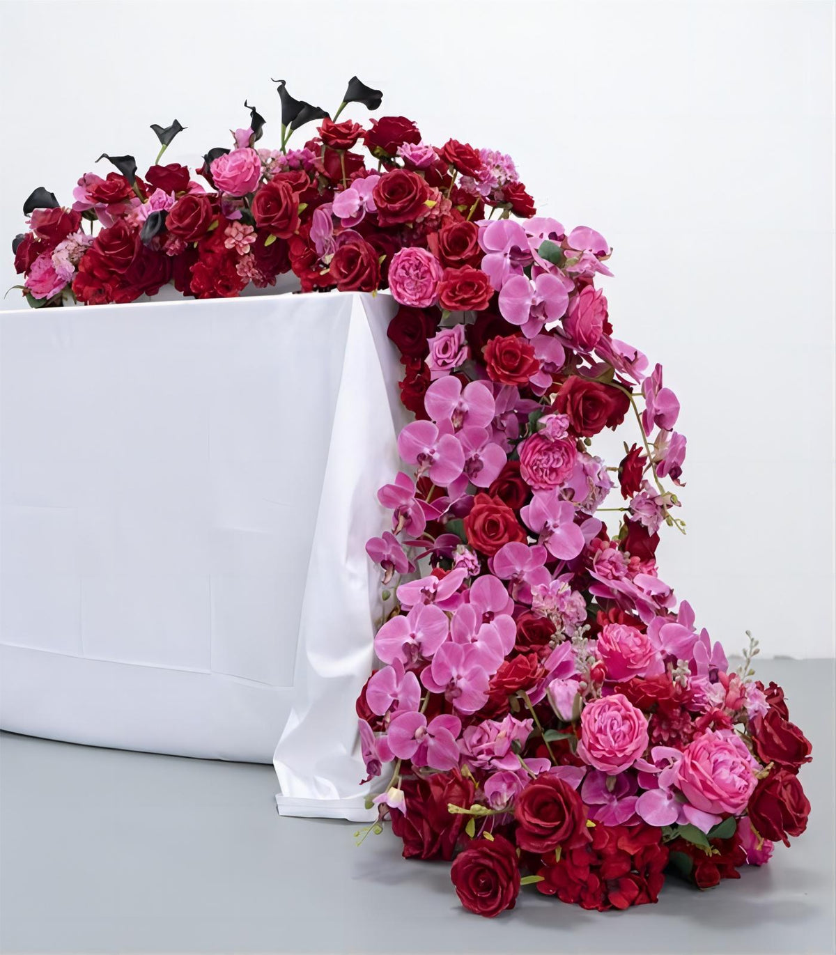 50*240cm Purple Red Phalaenopsis  Rose Artificial Flower Rose Wedding Party Birthday Backdrop Decor CH9313-62