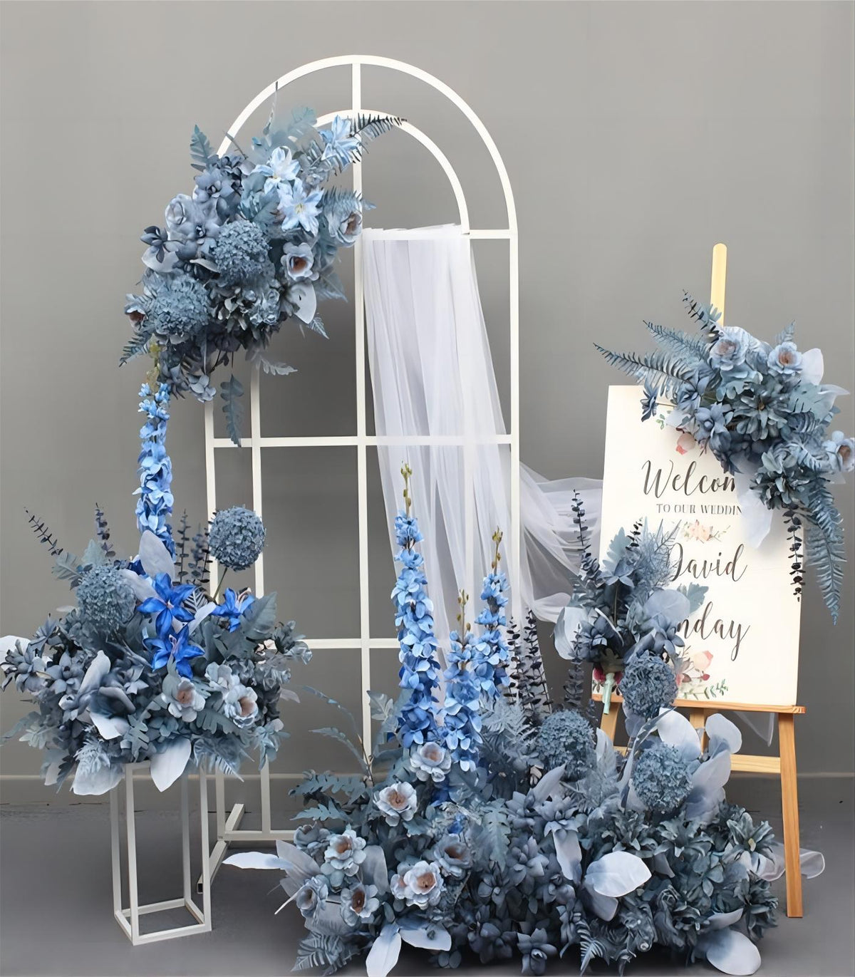 Dust Blue Hydrangea Orchid Artificial Flower Wedding Party Birthday Backdrop Decor CH9112-1
