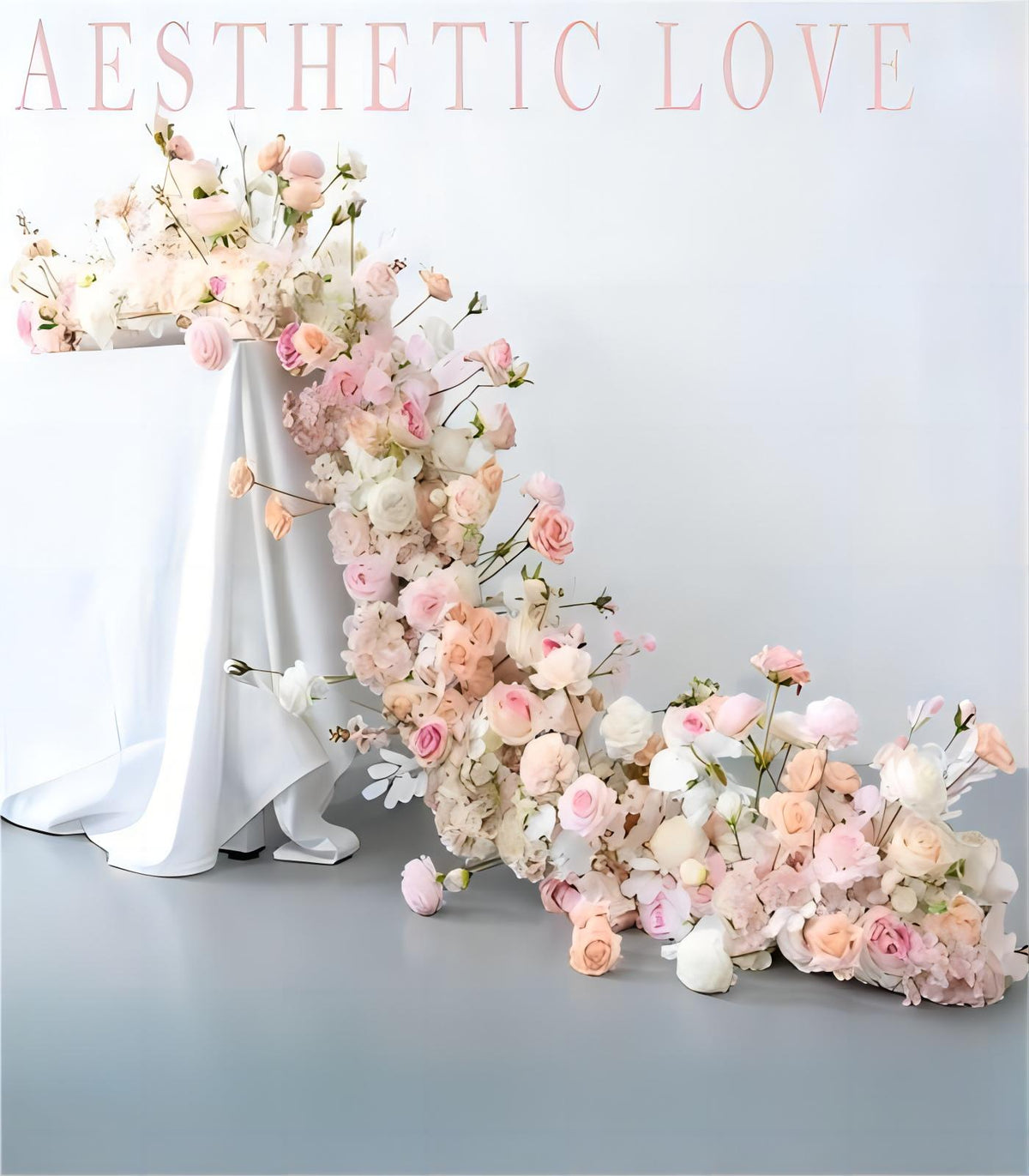 40*230cm Pink Hydrangea Rose Artificial Flower Wedding Party Birthday Backdrop Decor CH9607