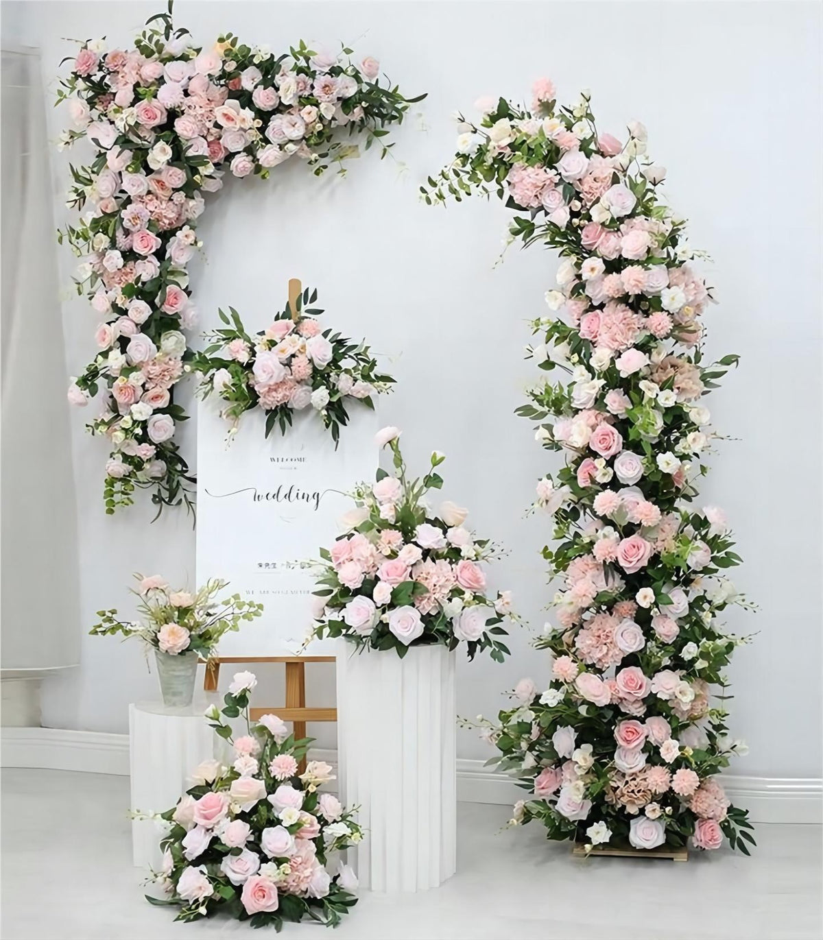 Pink Hydrangea Rose Artificial Flower Wedding Party Birthday Backdrop Decor CH7524
